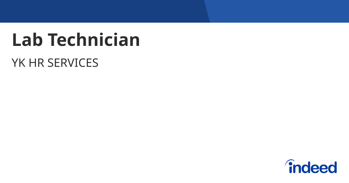 Lab Technician - Gandhipuram, Coimbatore, Tamil Nadu - Indeed.com