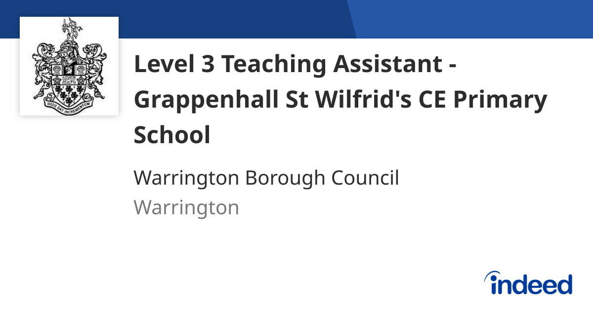 Level 3 Teaching Assistant Grappenhall St Wilfrid s CE Primary School level-3-teaching-assistant-grappenhall-st-wilfrid-s-ce-primary-school