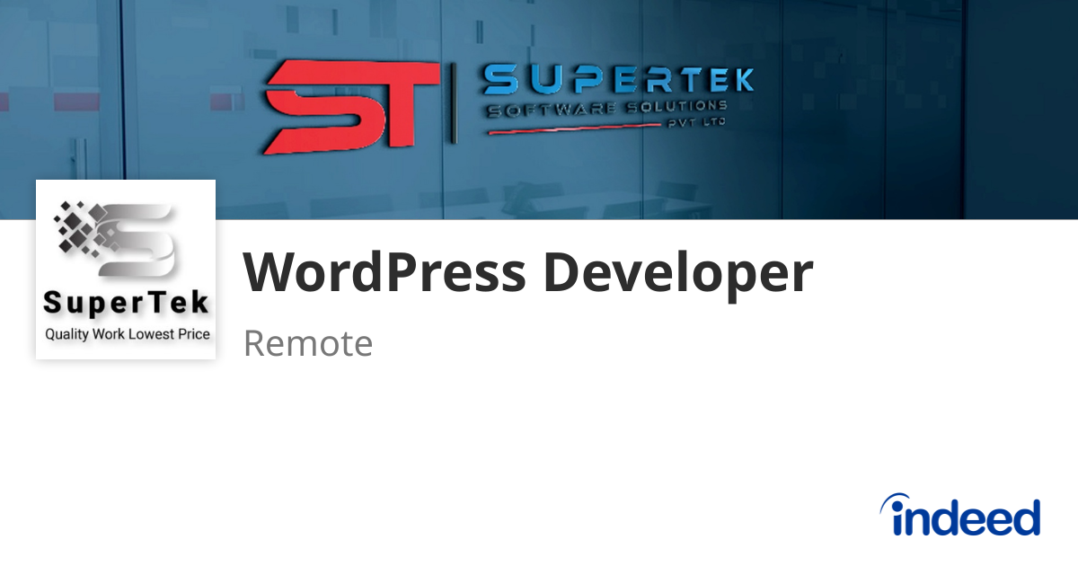 WordPress Developer - Remote - Indeed.com