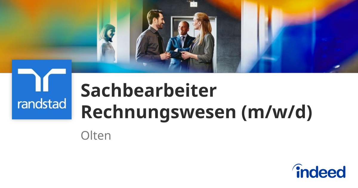 Sachbearbeiter Rechnungswesen (m/w/d) - Olten, SO - Indeed.com