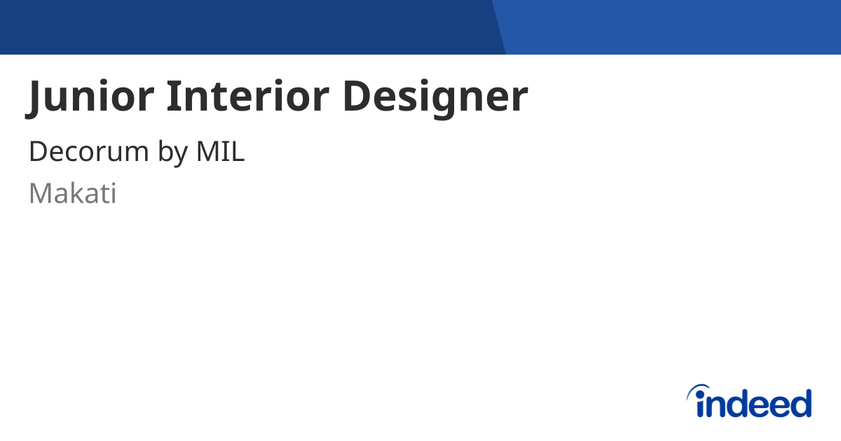 Junior Interior Designer - Makati - Indeed.com