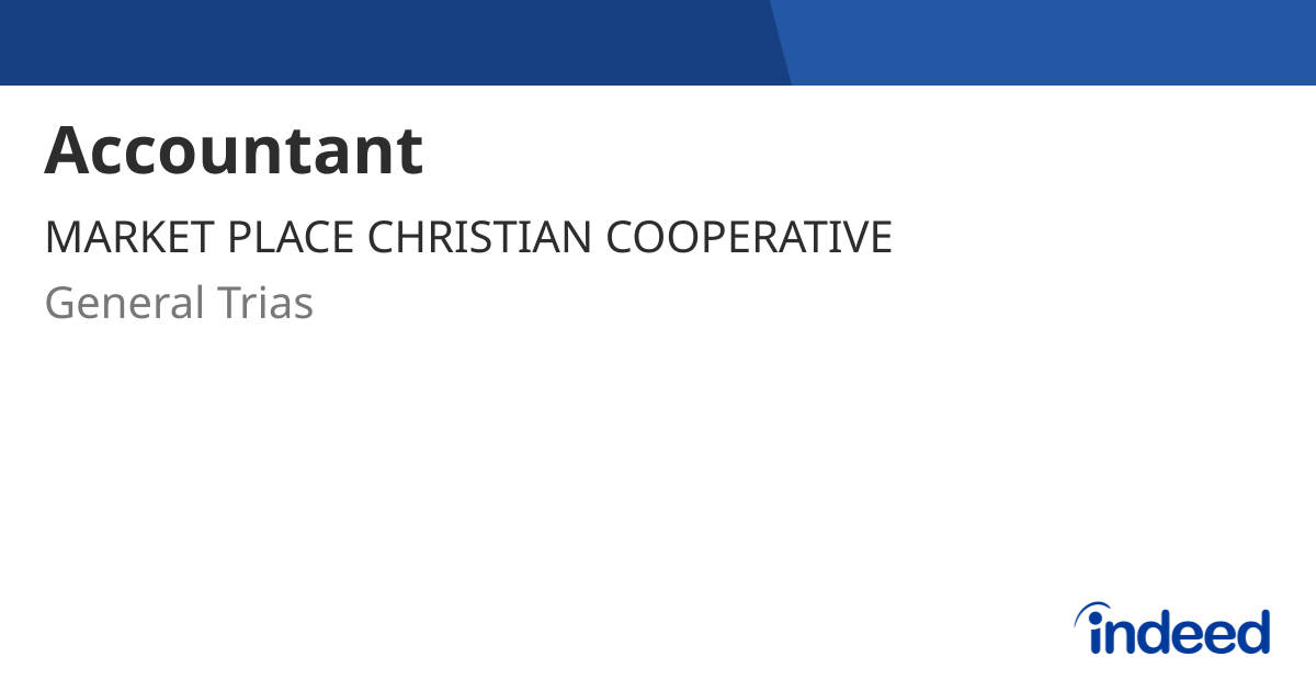 Accountant - General Trias - Indeed.com