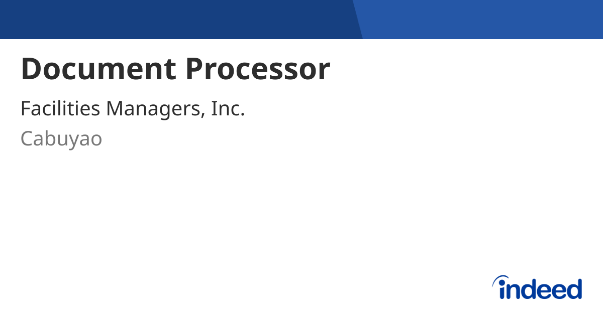 Document Processor - Cabuyao - Indeed.com