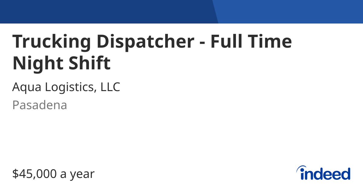 Trucking Dispatcher - Full Time Night Shift
