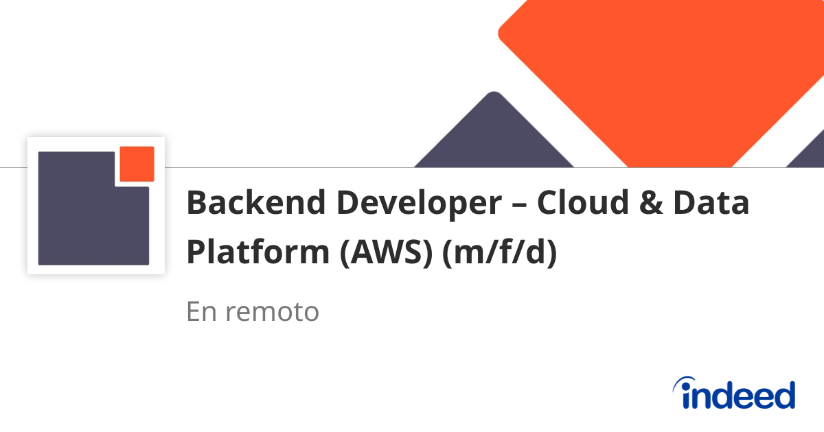 Backend Developer – Cloud & Data Platform (AWS) (m/f/d) - En remoto ...