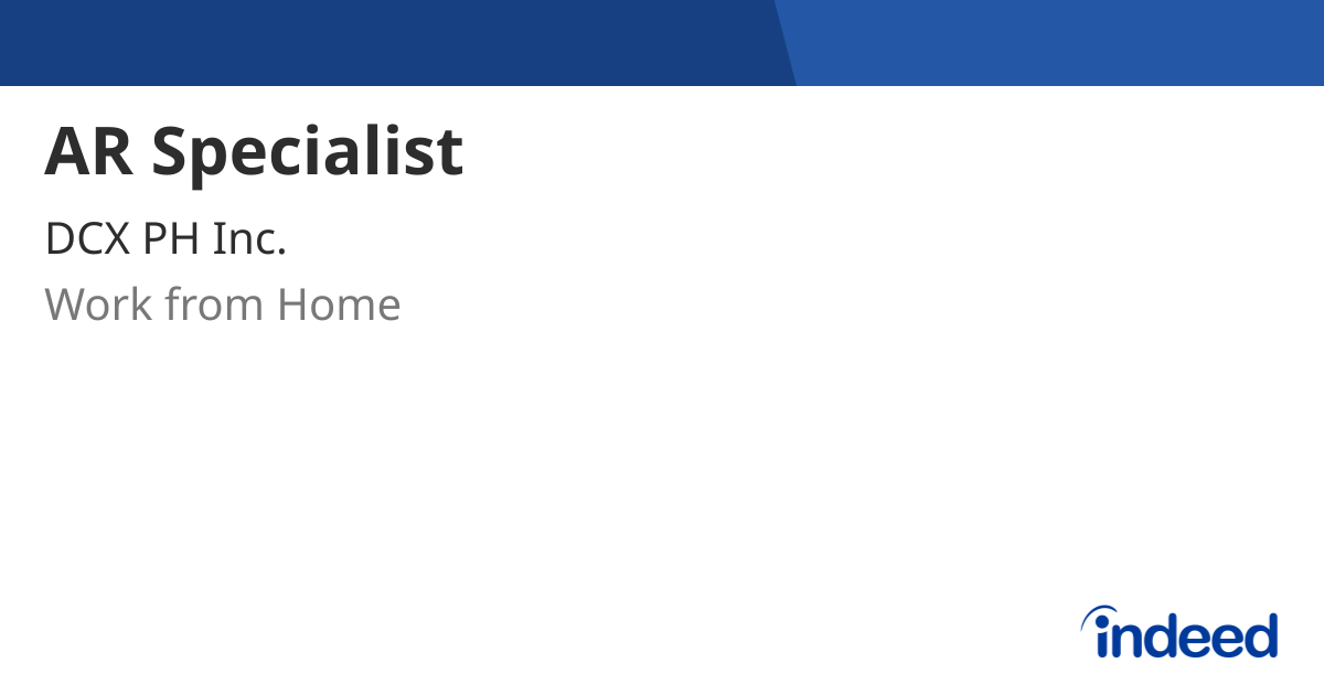 AR Specialist - Work from Home - Indeed.com