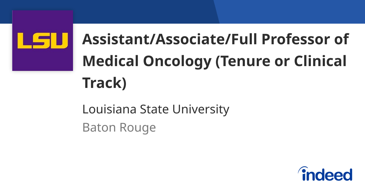 Assistant/Associate/Full Professor of Medical Oncology (Tenure or ...