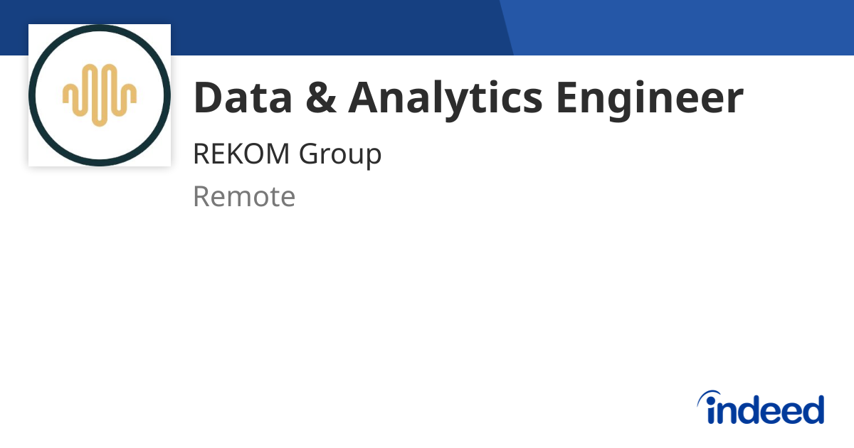 Data & Analytics Engineer - Remote - Indeed.com