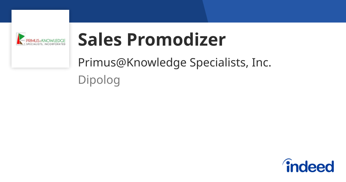 Sales Promodizer - Dipolog - Indeed.com