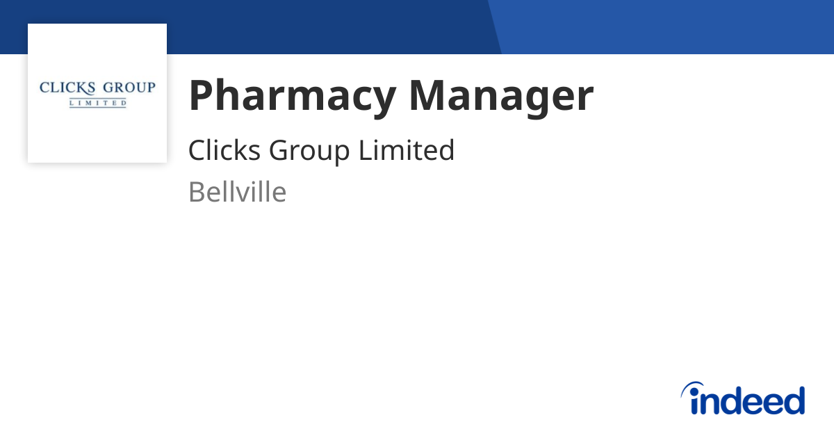 Pharmacy Manager - Bellville, Western Cape - Indeed.com
