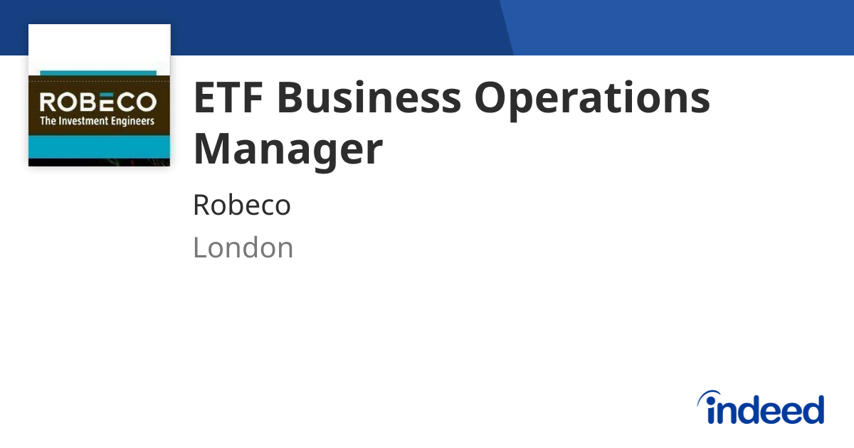 ETF Business Operations Manager - London - Indeed.com