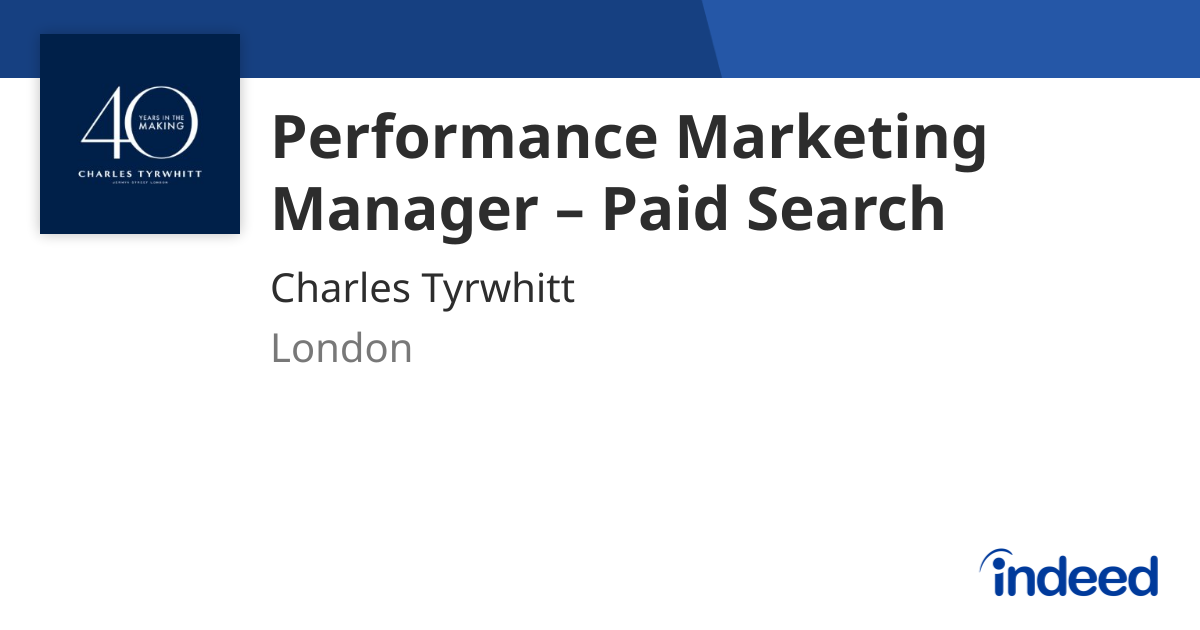 Performance Marketing Manager – Paid Search - London - Indeed.com