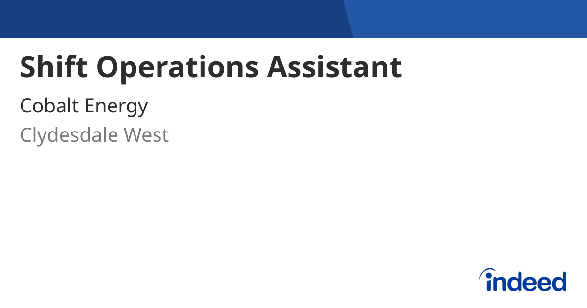Shift Operations Assistant - Clydesdale West ML11 8TS - Indeed.com
