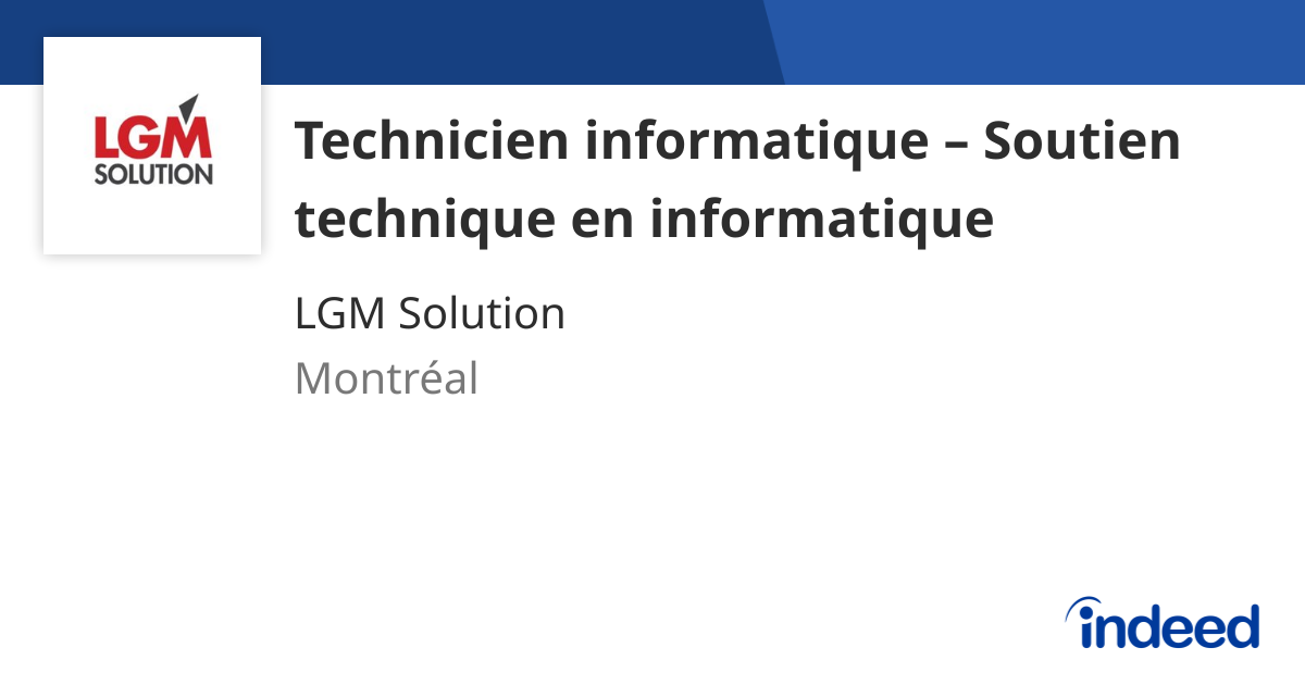 Technicien informatique – Soutien technique en informatique - Montréal ...