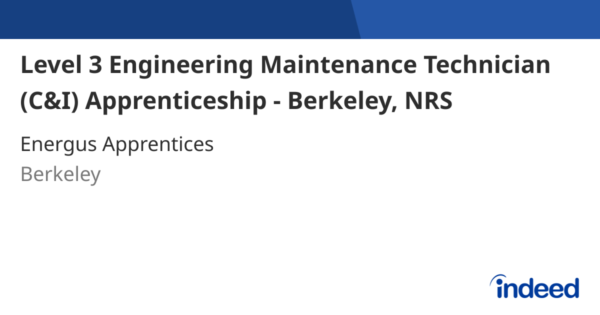 Level 3 Engineering Maintenance Technician (C&I) Apprenticeship ...