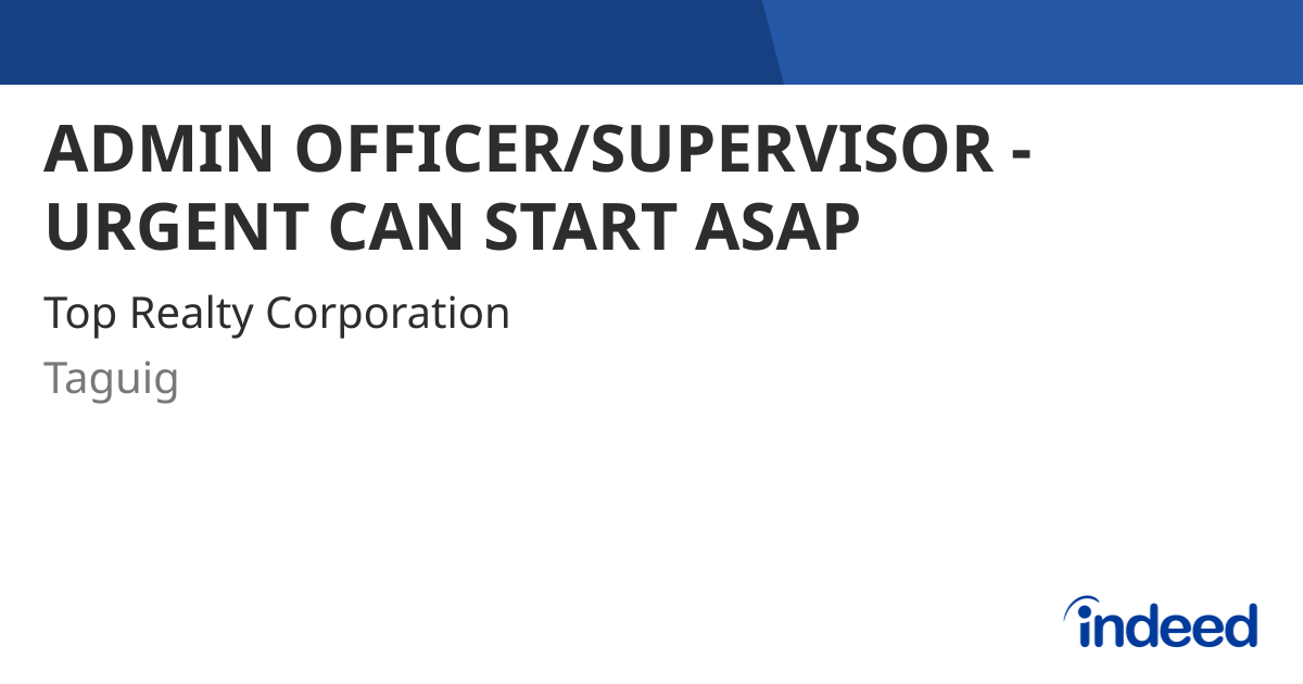 admin-officer-urgent-can-start-asap-taguig-indeed