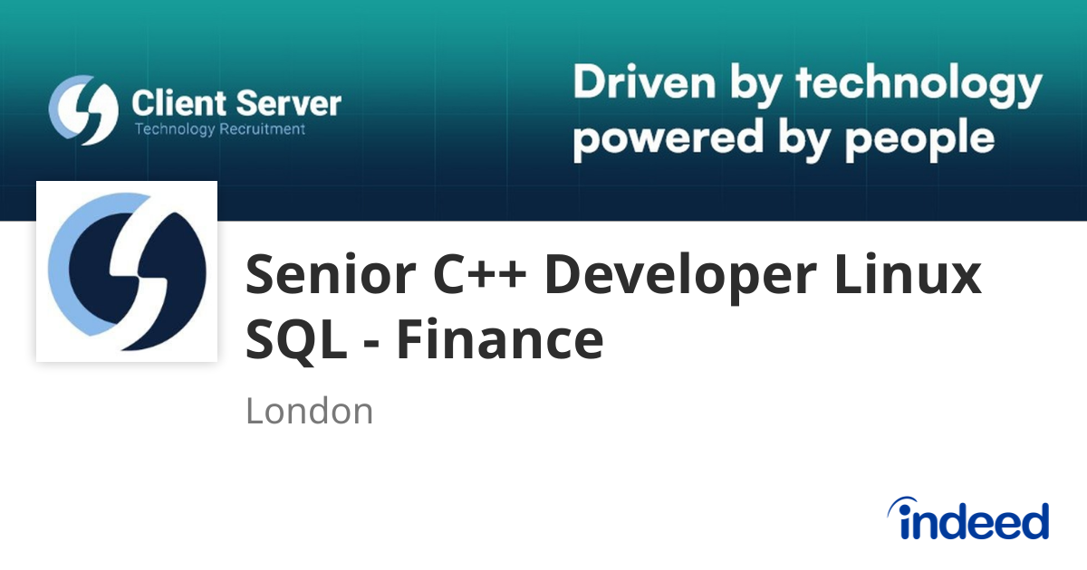 Senior C++ Developer Linux SQL - Finance - London NW3 2SE - Indeed.com