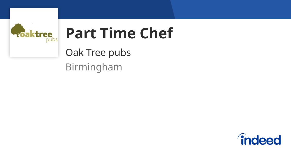 Part Time Chef - Birmingham B1 1PU - Indeed.com