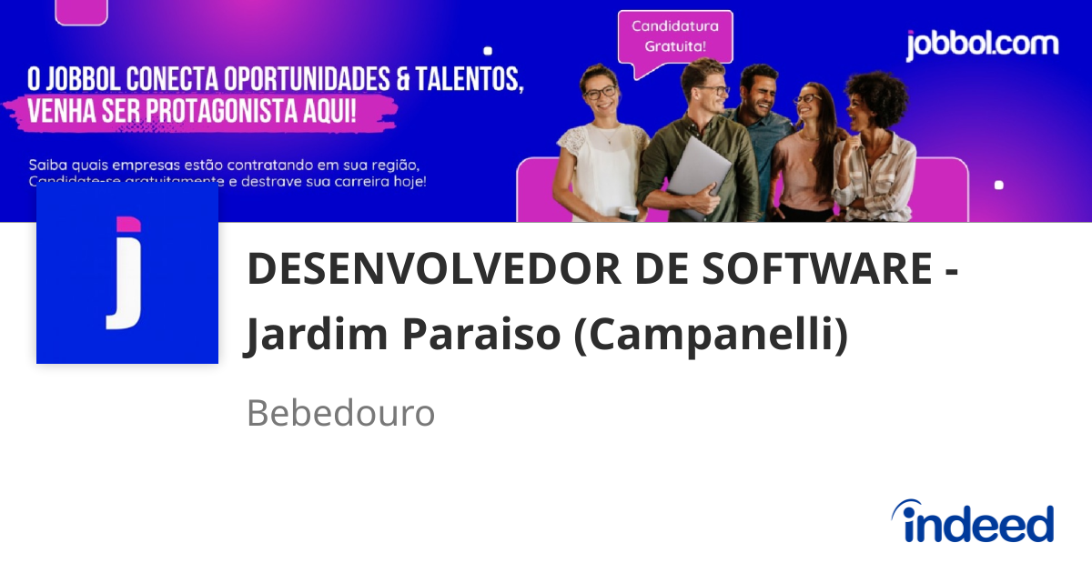 DESENVOLVEDOR DE SOFTWARE - Jardim Paraiso (Campanelli) - Bebedouro, SP ...