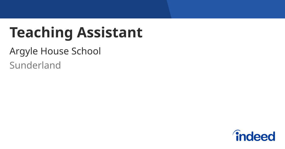 Teaching Assistant Job Full Time