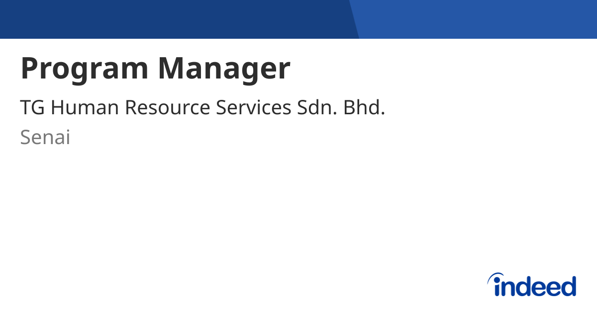 Program Manager Senai Indeed program-manager-senai-indeed