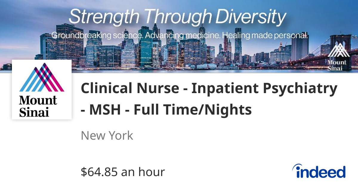 Clinical Nurse - Inpatient Psychiatry - MSH - Full Time/Nights