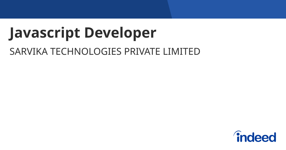 Javascript Developer - Jaipur, Rajasthan - Indeed.com