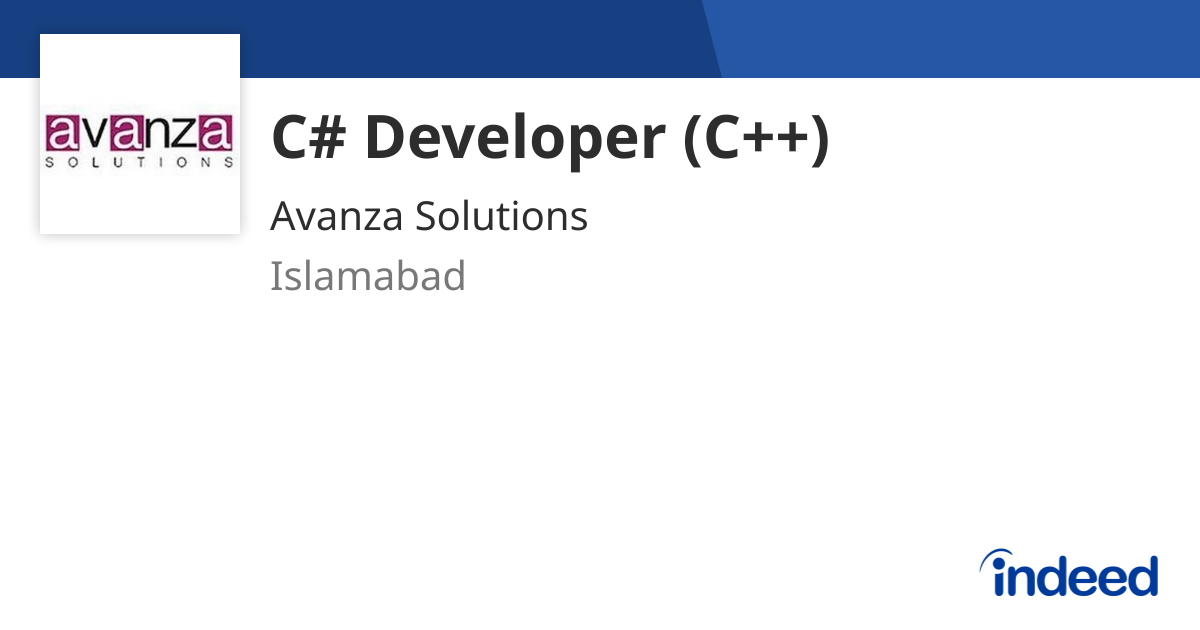 C# Developer (C++) - Islamabad - Indeed.com