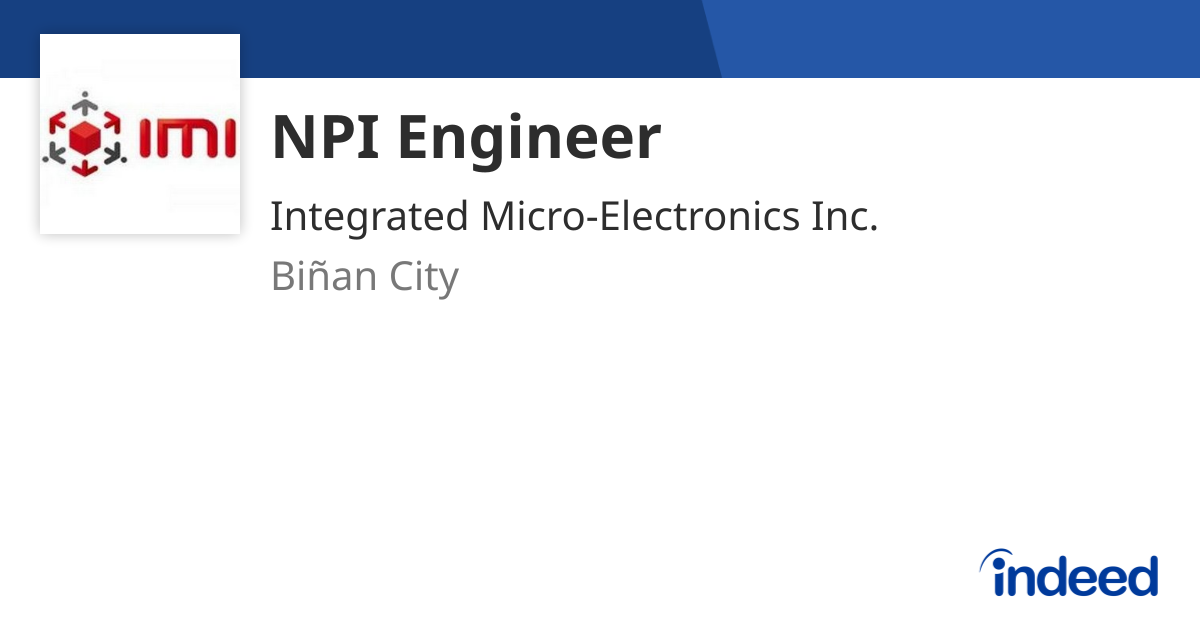 NPI Engineer - Biñan City - Indeed.com
