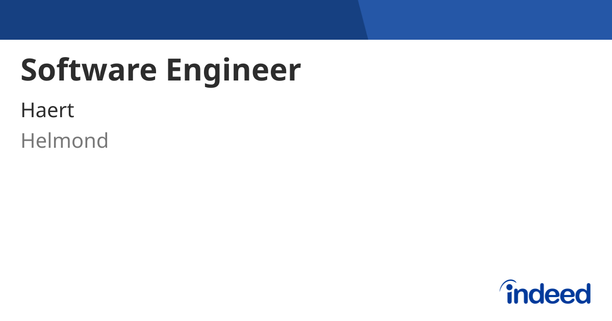 Software Engineer - Helmond - Indeed.com