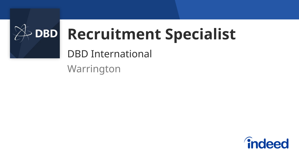 Recruitment Specialist - Warrington WA3 6GA - Indeed.com