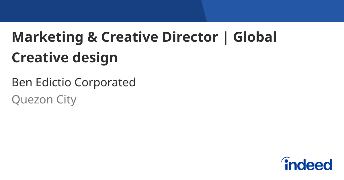 Marketing & Creative Director | Global Creative design - Quezon City ...