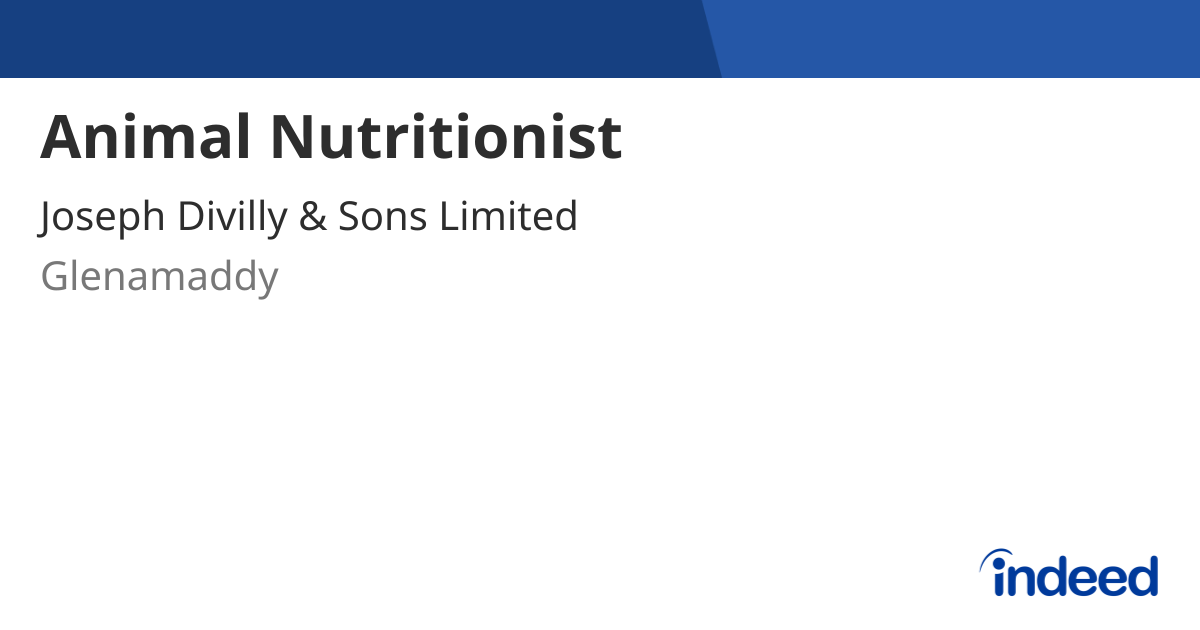 Animal nutritionist glenamaddy county galway indeed