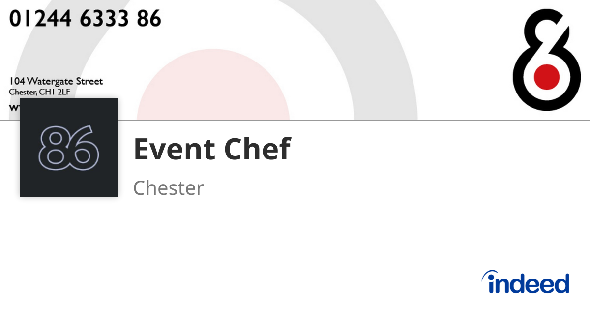 Event Chef - Chester CH1 2LF - Indeed.com