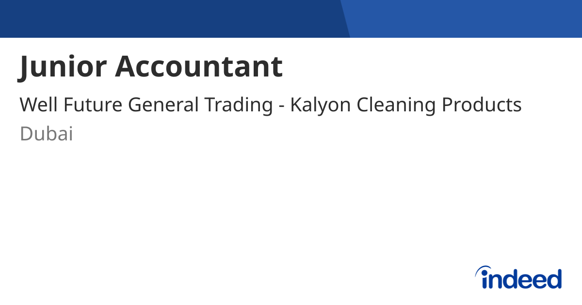 Junior Accountant - Dubai - Indeed.com