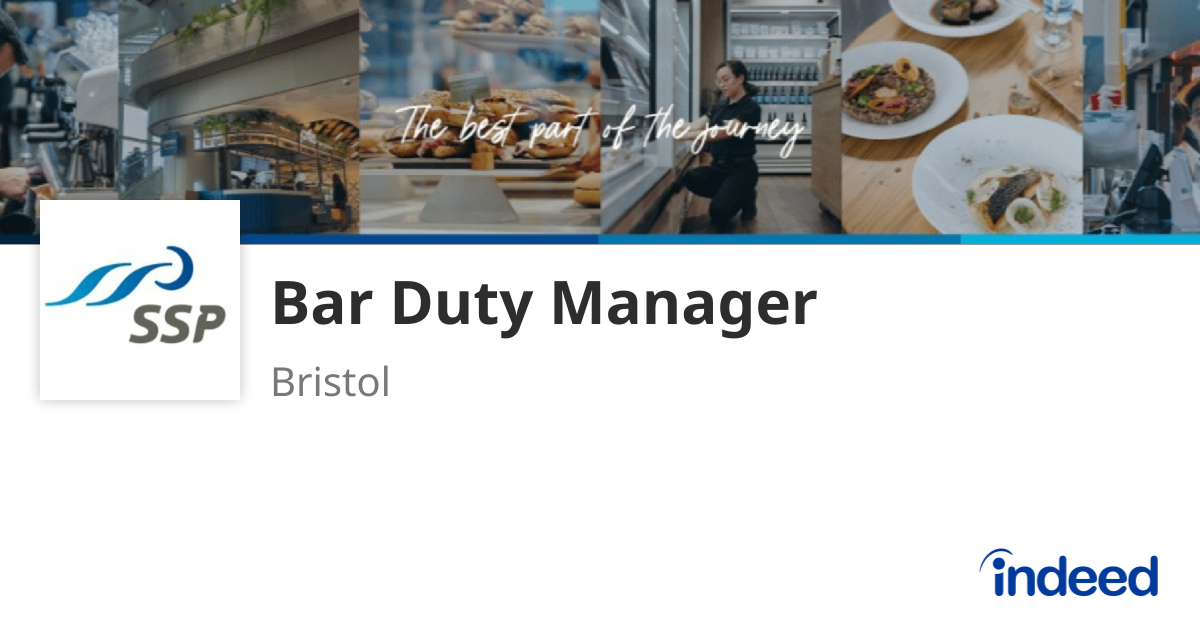 Bar Duty Manager - Bristol BS48 3DY - Indeed.com