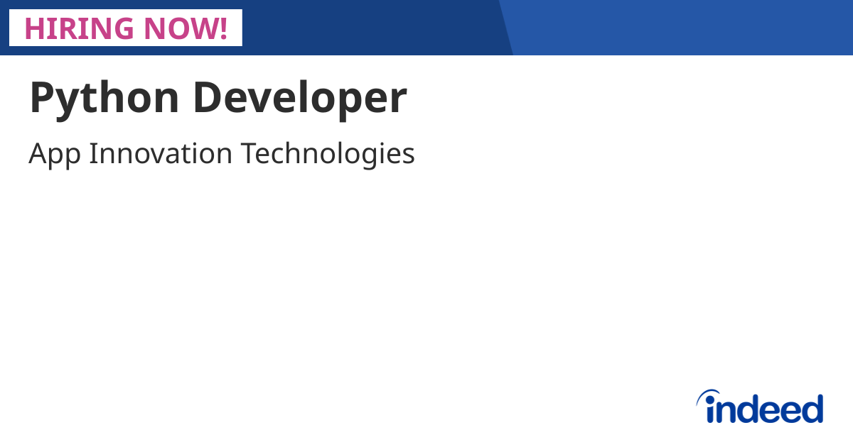 Python Developer - Coimbatore, Tamil Nadu - Indeed.com