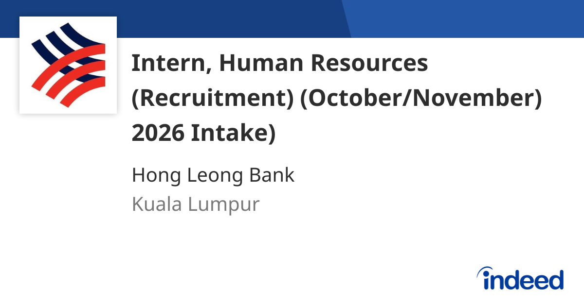 Intern, Human Resources (Recruitment) (June/July 2026 Intake) - Kuala ...
