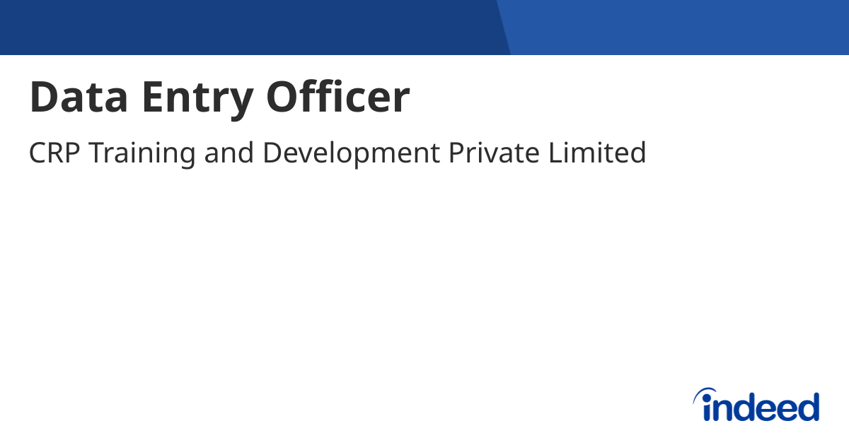 Data Entry Officer - Andheri East, Mumbai, Maharashtra - Indeed.com